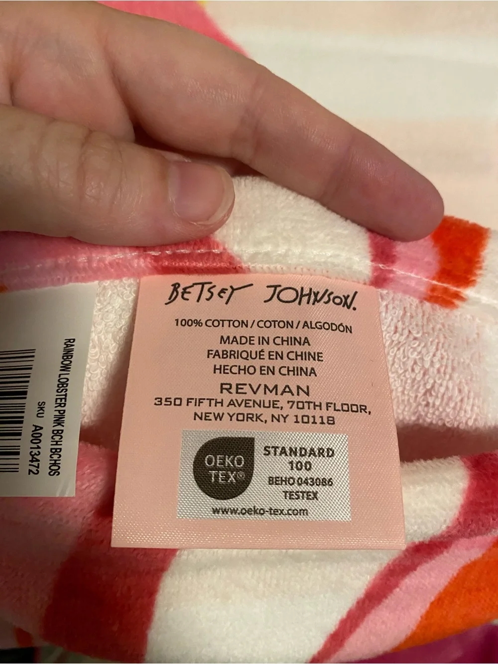 NWT Betsy Johnson Beach Towel LOBSTERS